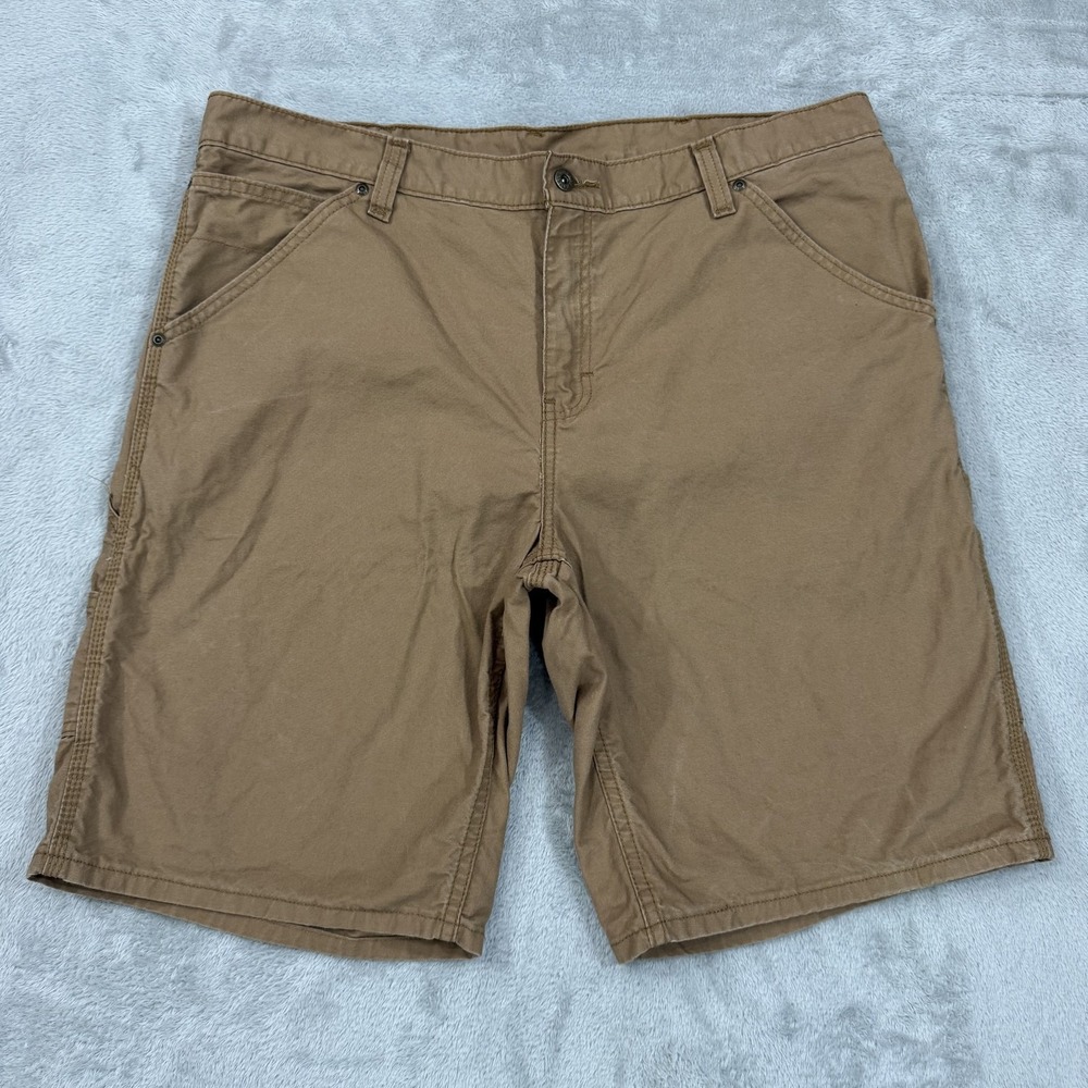 Faded Glory‎ Shorts Mens 38 Brown Carpenter Cargo Canvas Hammer Loop 11" Inseam